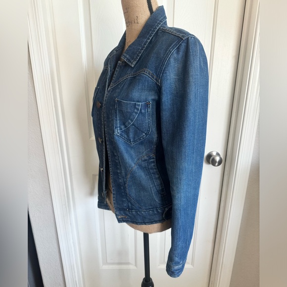 Carbon Vintage Button Front Long Sleeve Denim Jean Jacket Women’s Size P GUC - Picture 5 of 16